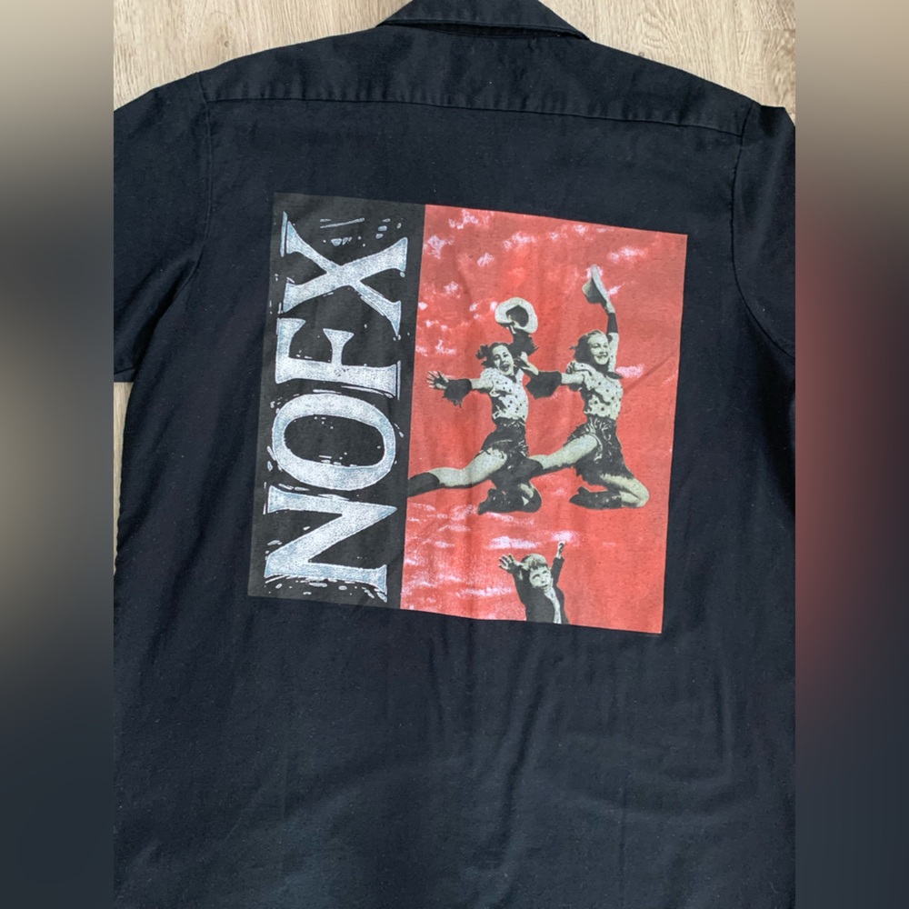 RARE VTG 1994 NOFX Punk In Drublic Rock N Roll Occupational Wear Button Up Shirt - Picture 8 of 10